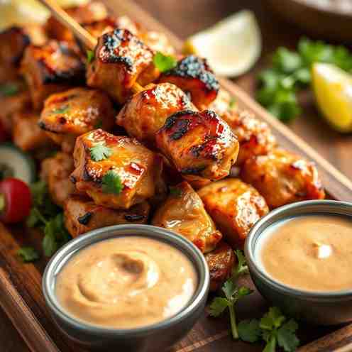Best Satay Chicken Marinade - Grilled Skewers + Peanut Sauce